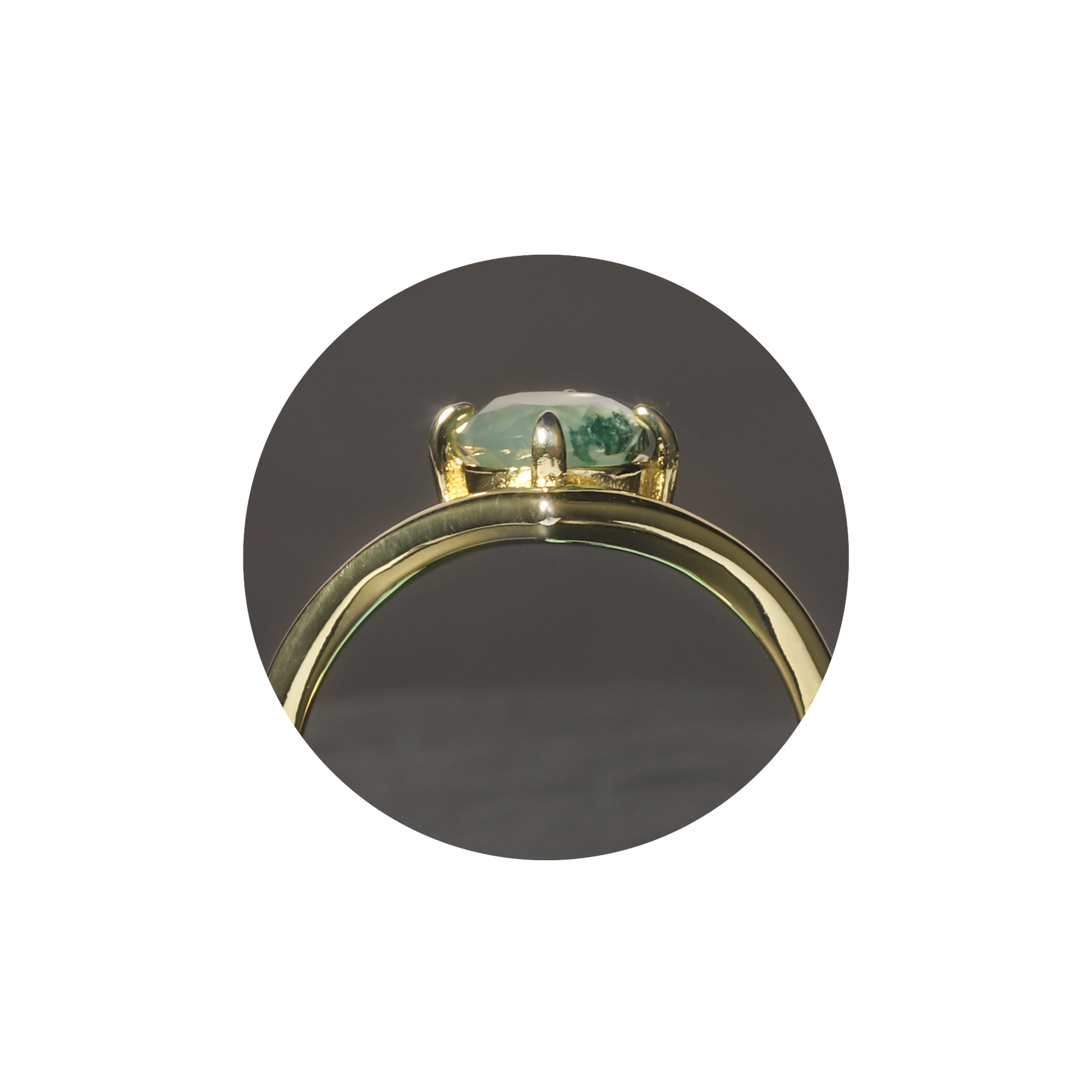 Moss Agate Curved Ring