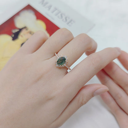 green moss agate ring