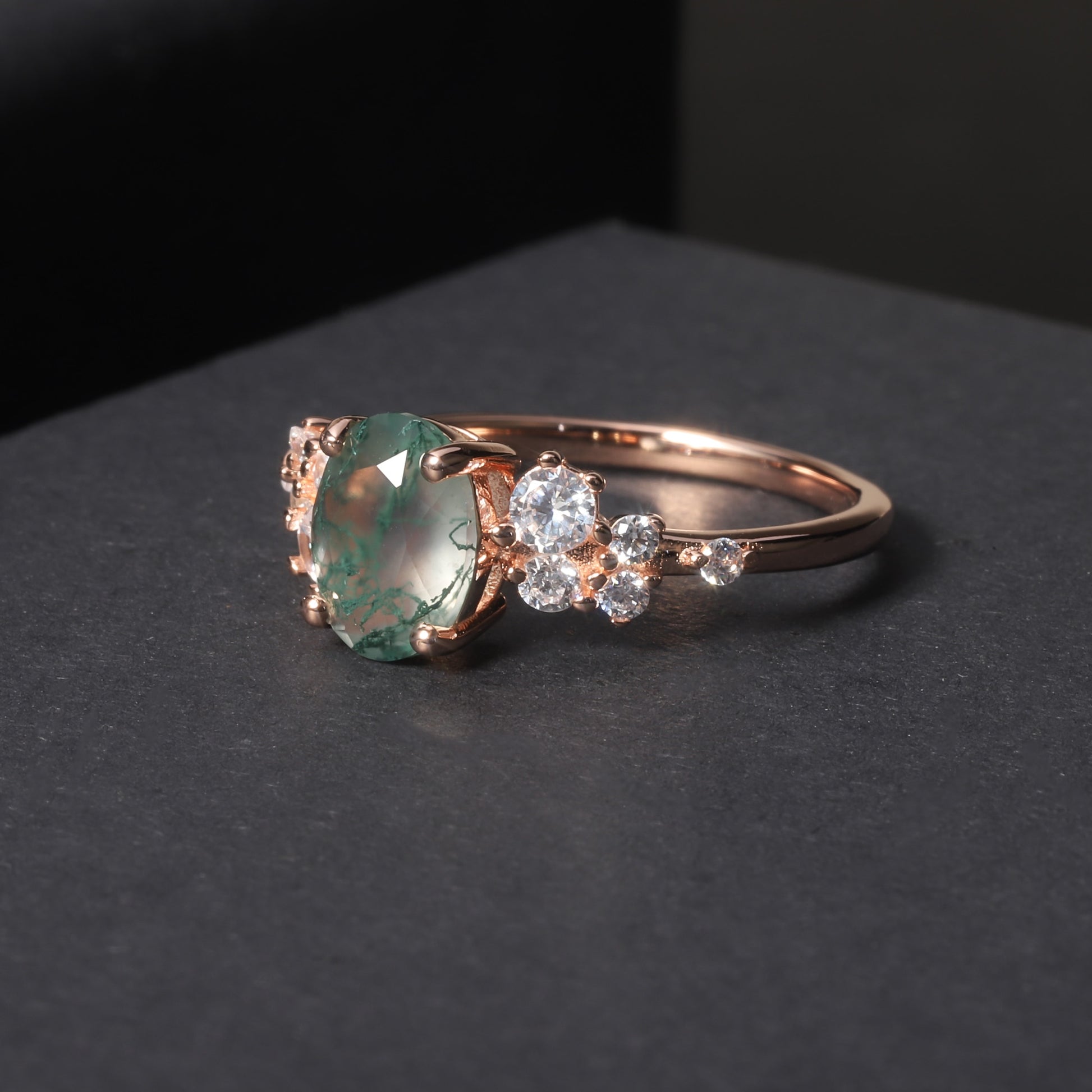 moss agate promise ring