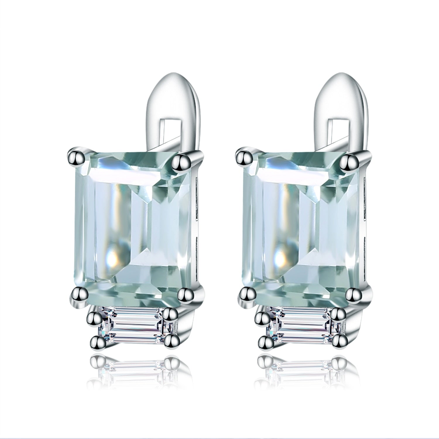 Green Amethyst Lever Back Earrings