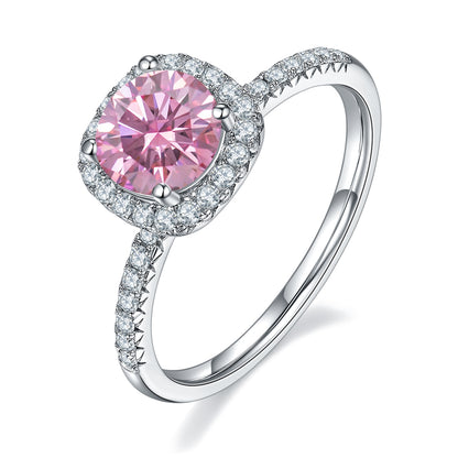 Pink Moissanite Promise Ring