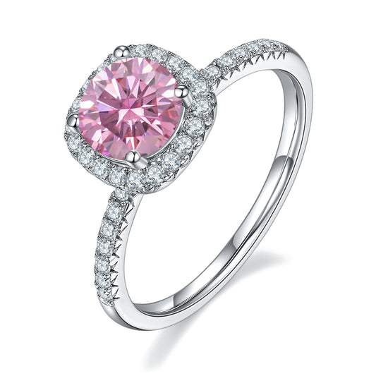 Pink Moissanite Promise Ring