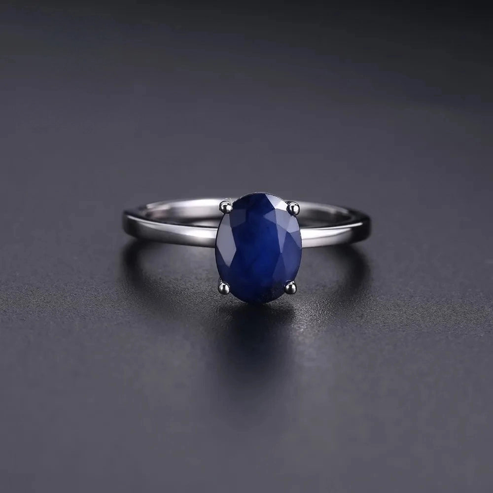 Elegant 2.02Ct Oval Blue Sapphire Wedding Ring - Choosen Jewelry 925 Sterling Silver