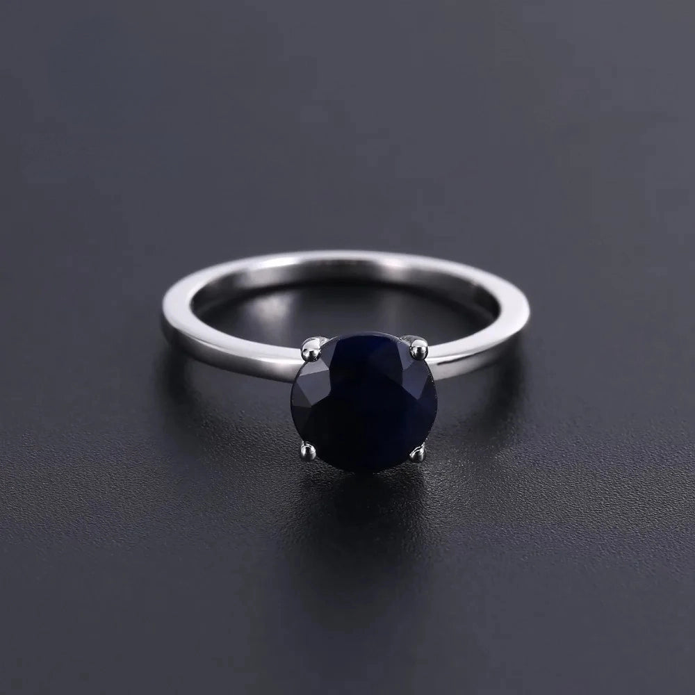 Elegant 2.57ct Natural Blue Sapphire Sterling Silver Ring by Choosen Jewelry