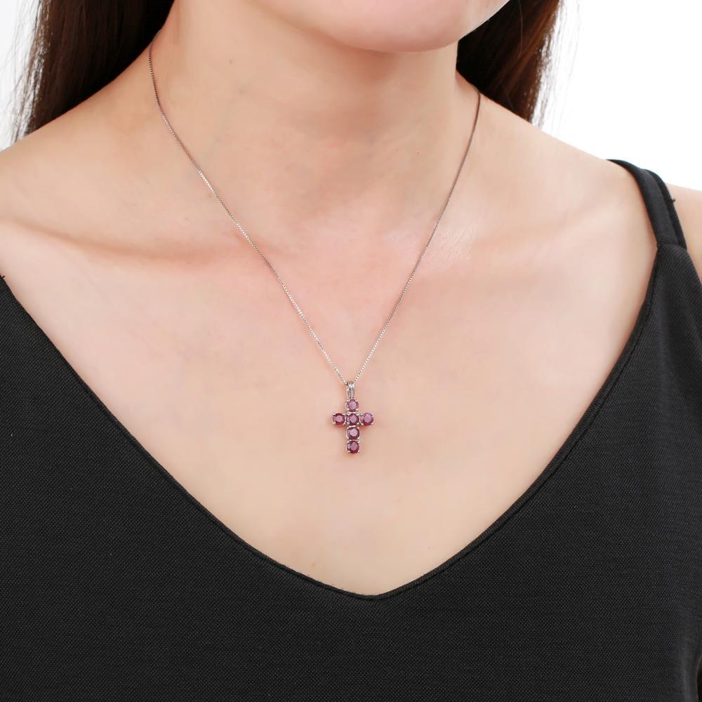 Ruby Cross Necklace