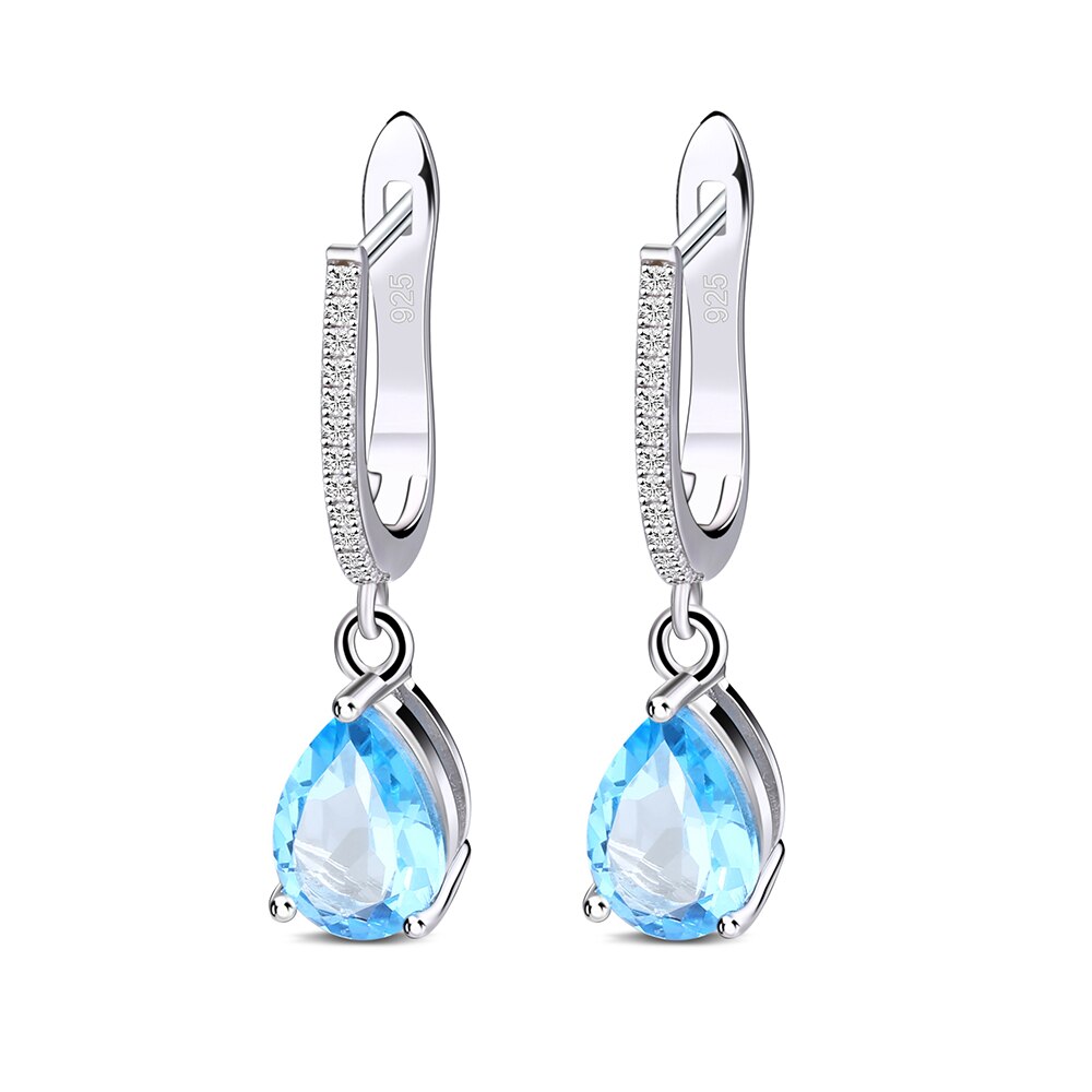  Cute Dangle Earrings, Pretty Earrings, Drop Earrings, Long Earrings for Women, Sky Blue Topaz Earrings, Dangling Earrings