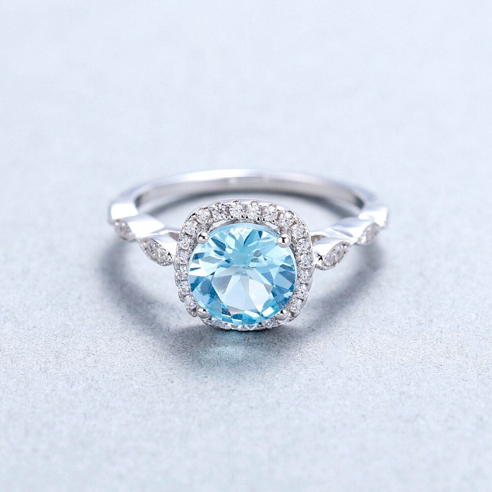 Crafted with the finest sterling silver and sky blue topaz