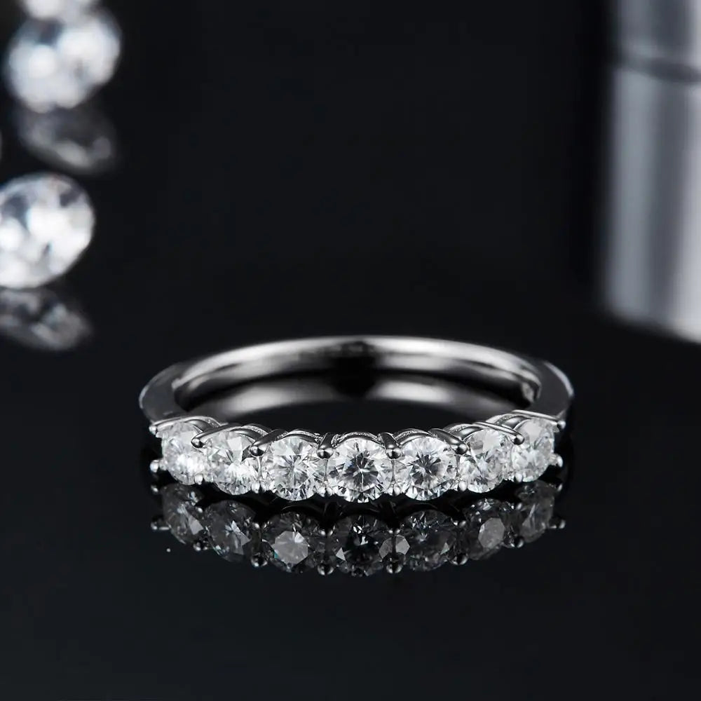 Classic 0.7Ct Moissanite Eternity Band Ring | Choosen Jewelry 925 Sterling Silver