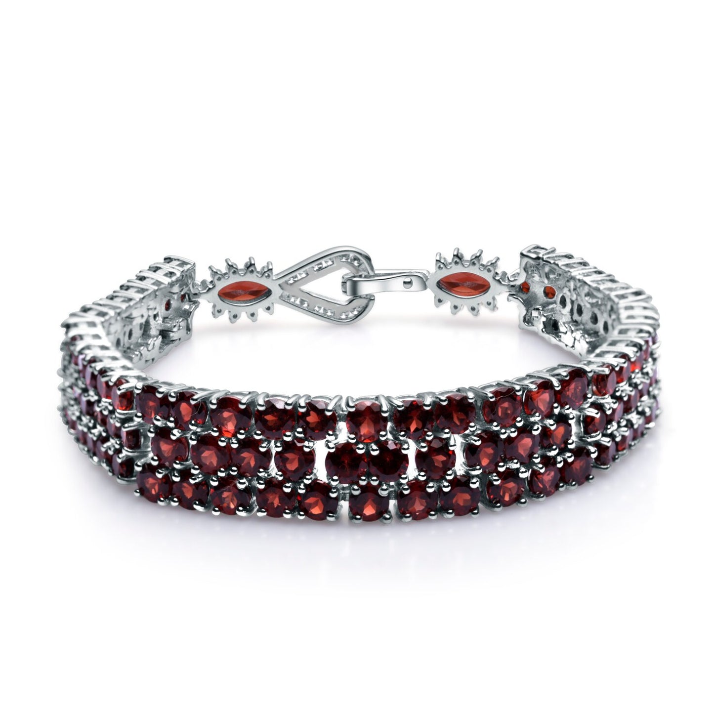 30.80Ct Garnet Stunning Wide Tennis Bracelet for Women