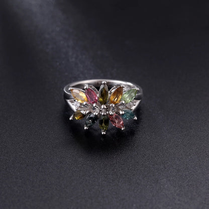 Vintage Marquise Tourmaline Sterling Silver Ring - October Birthstone Jewelry