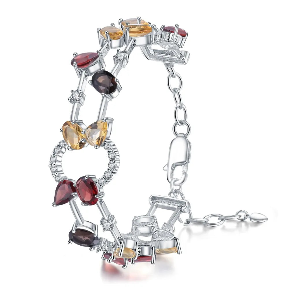 Sterling Silver Multi-Gemstone Bracelet - Choosen Jewelry Vintage Fine Jewelry for Women