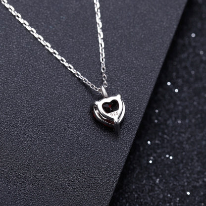 1.47Ct Heart Garnet Sterling Silver Pendant Necklace | Choosen Jewelry Valentine's Gift