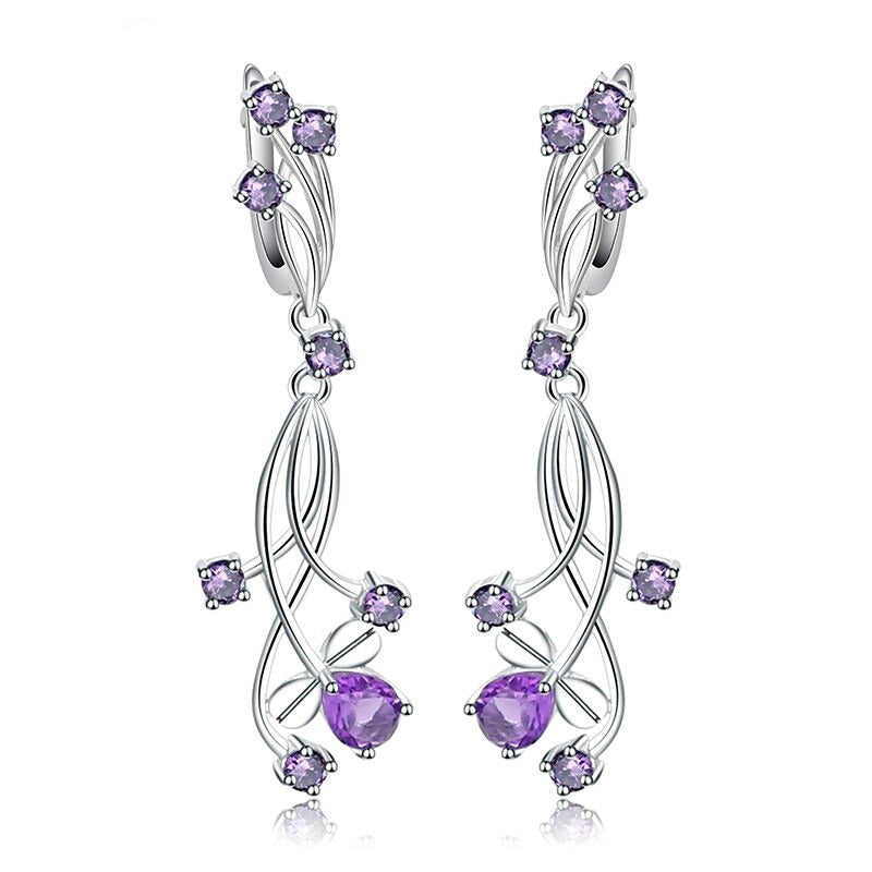 Amethyst Cute Bridal Earrings