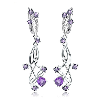 Amethyst Cute Bridal Earrings