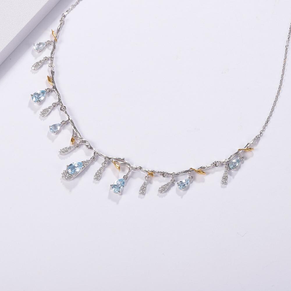 Sky Blue Topaz Drop Necklace