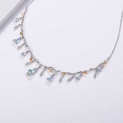 Sky Blue Topaz Drop Necklace