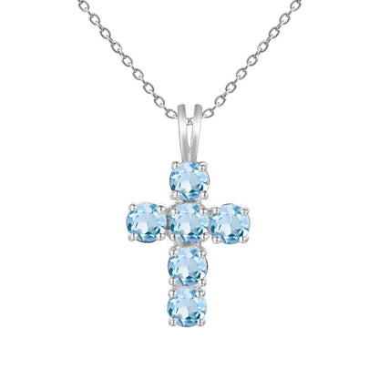 Sky Blue Topaz Religious Necklace