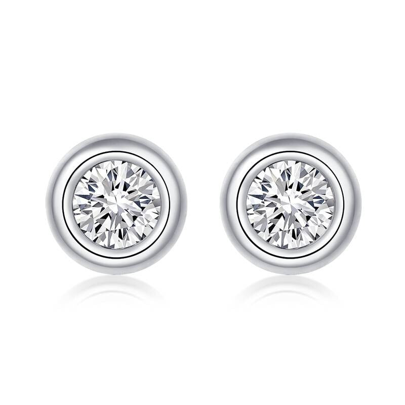 Moissanite Bezel Earrings