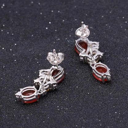 Sterling Silver Candy-Inspired Garnet and Citrine Jewelry Set by Choosen Jewelry