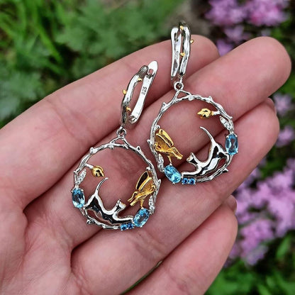 Swiss Blue Topaz Earrings