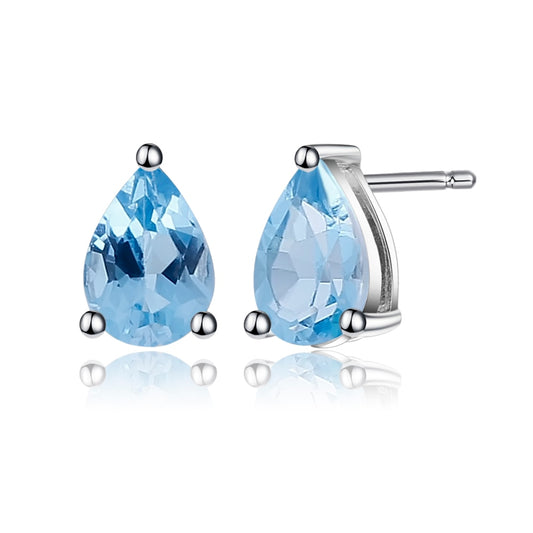 Art Deco Swiss Blue Topaz Earrings