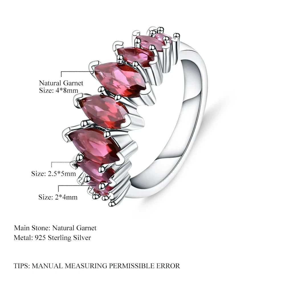 Marquise Rhodolite Garnet Ring | 3.33Ct Natural Gemstone | Choosen Jewelry Sterling Silver