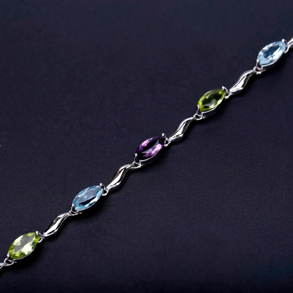 silver gemstone bracelets