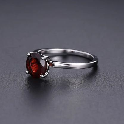 Natural 2.36Ct Red Garnet Engagement Ring | Sterling Silver | Choosen Jewelry