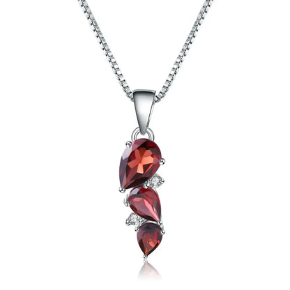 2.94Ct Garnet Pendant Necklace | Sterling Silver | Choosen Jewelry