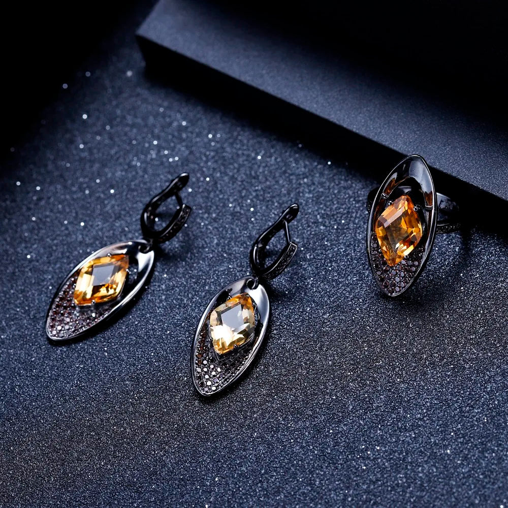 Natural Citrine Drop Earrings | 925 Sterling Silver | Choosen Jewelry