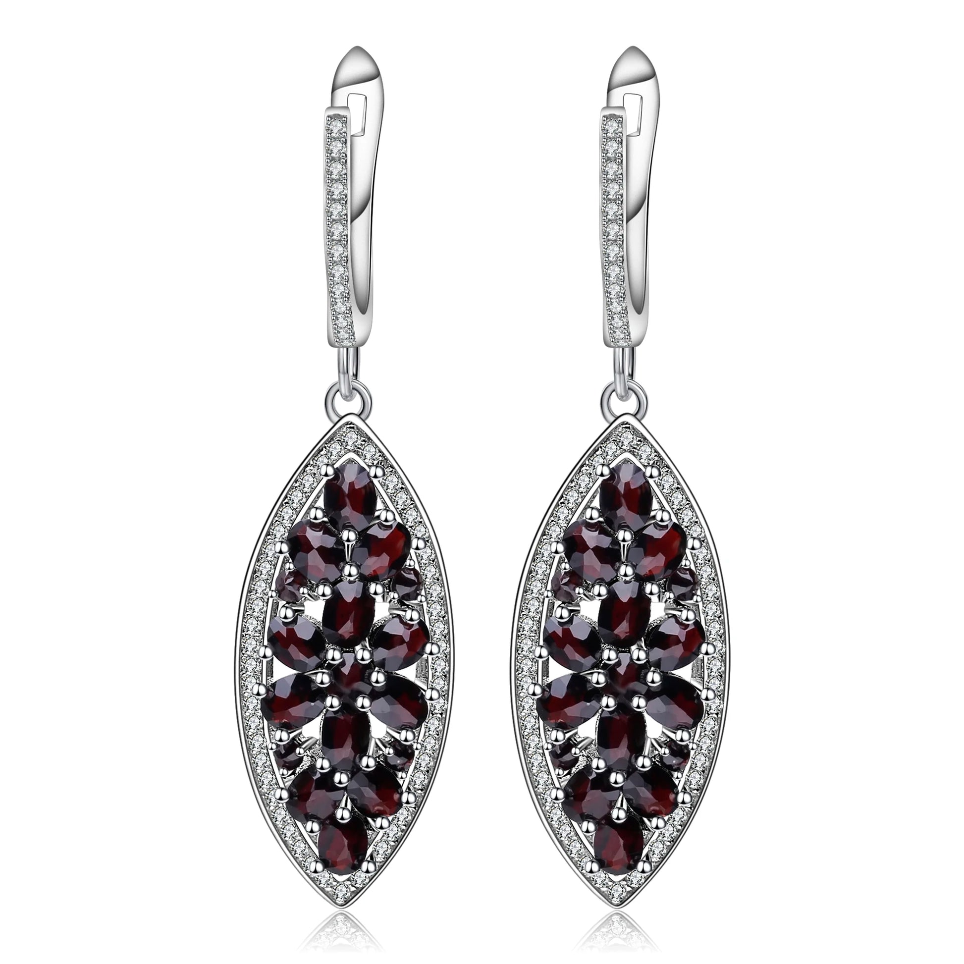 Choosen Jewelry 6.90Ct Black Garnet Drop Earrings - 925 Sterling Silver Fine Jewelry for Women