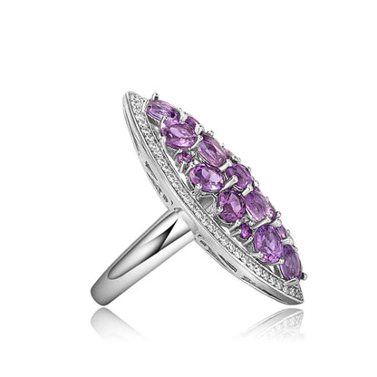 5.64Ct Amethyst Engagement Ring | 925 Sterling Silver | Choosen Jewelry