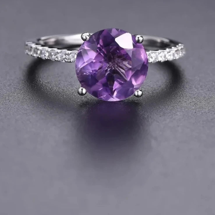 Vintage 2.66Ct Amethyst Wedding Ring | Sterling Silver | Choosen Jewelry