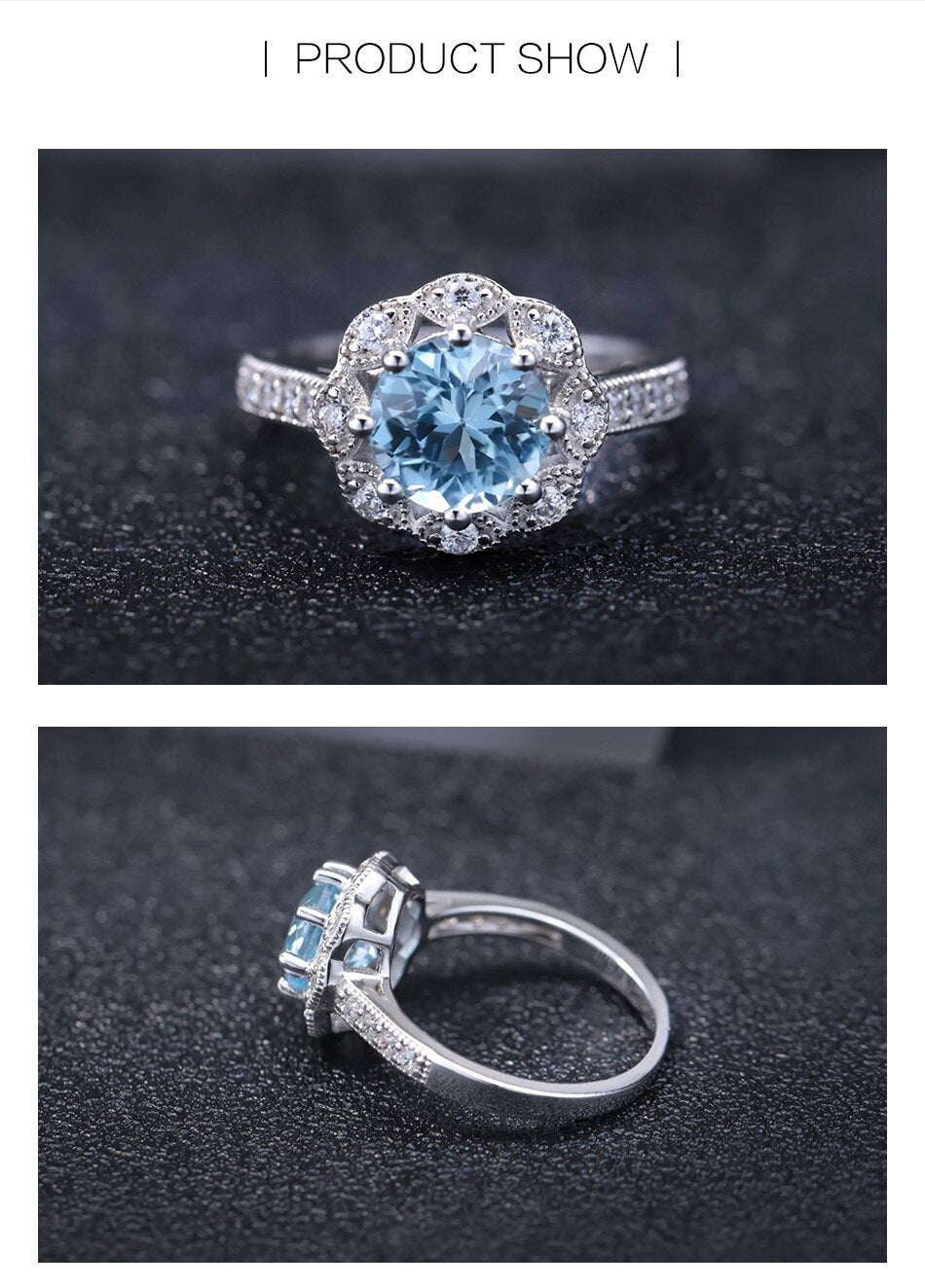 Topaz Halo Ring 