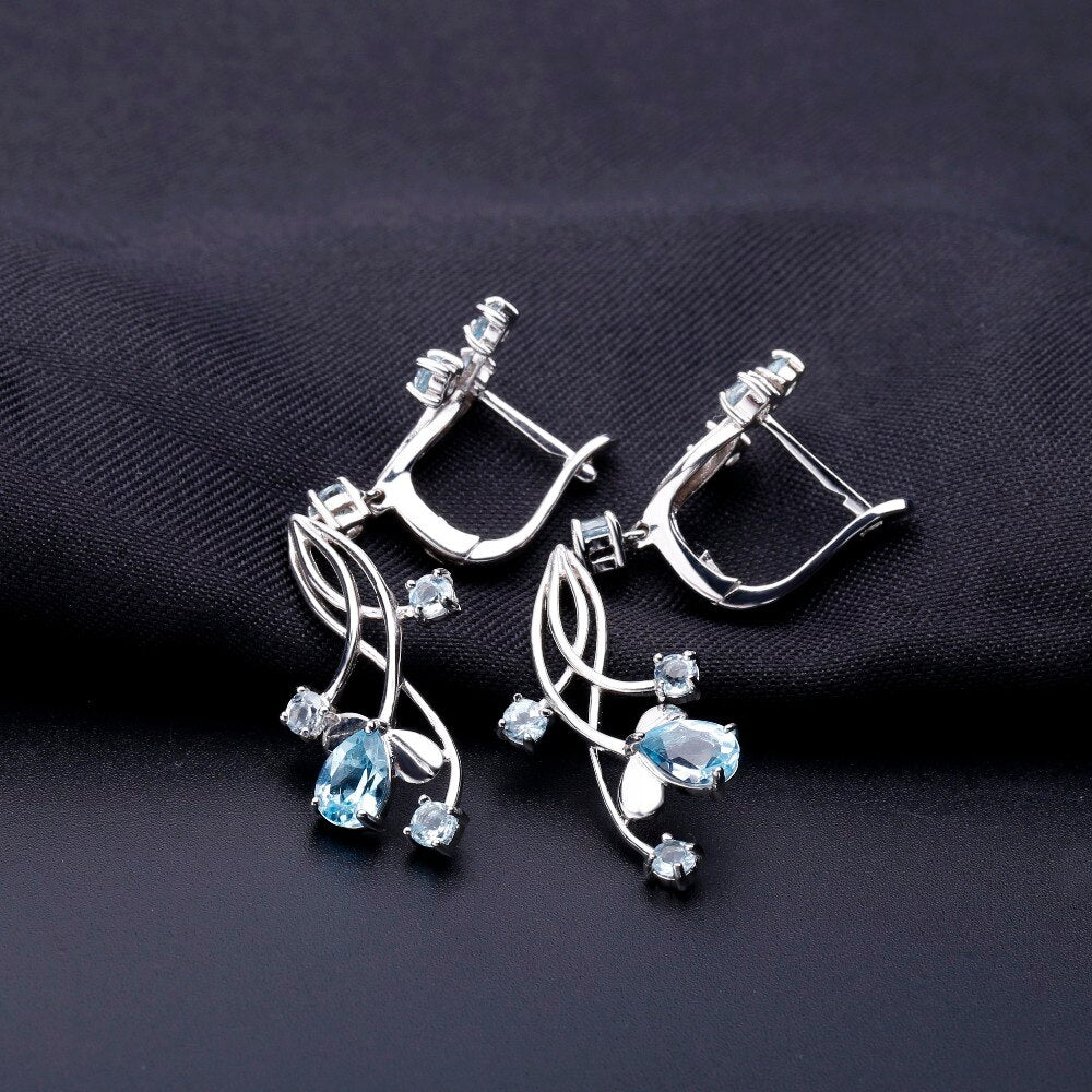 Sky Blue Topaz Bridal Earrings