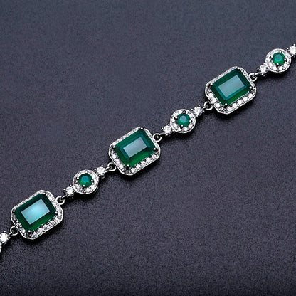 Green Agate Link Bracelet