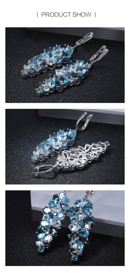 These stunning London Blue Topaz earrings are the perfect addition to any outfit.