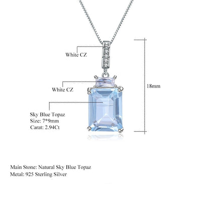 Sky Blue Topaz Pendant Necklace