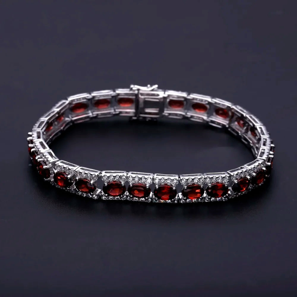 Vintage Garnet Bracelet 925 Sterling Silver | Choosen Jewelry