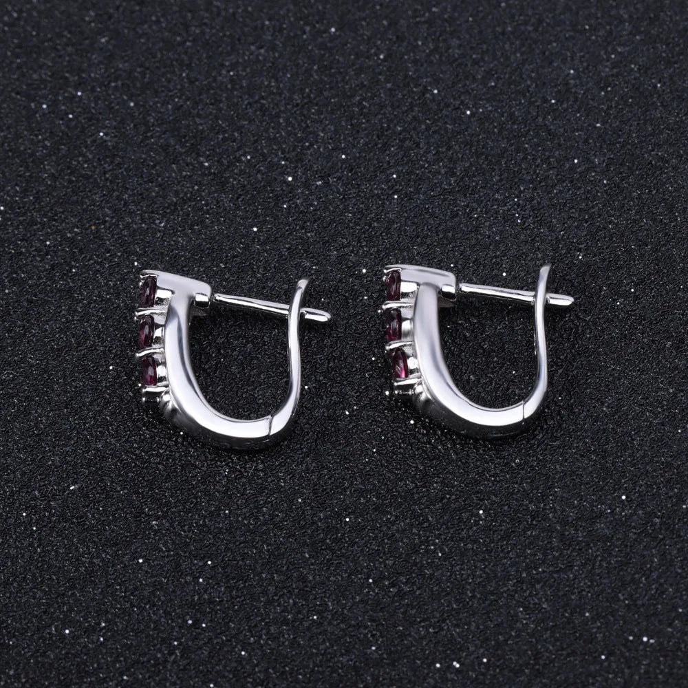 Natural Rhodolite Garnet Stud Earrings | 925 Sterling Silver | Choosen Jewelry