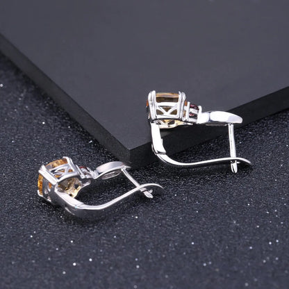 Natural Citrine Birthstone Stud Earrings - 925 Sterling Silver Choosen Jewelry