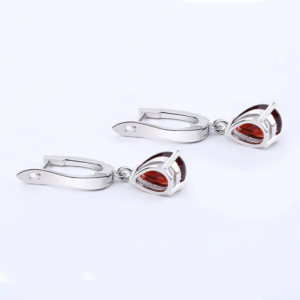 Stunning 4.31Ct Natural Red Garnet Drop Earrings by Choosen Jewelry - 925 Sterling Silver Fine Jewelry for Women