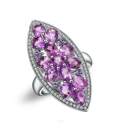 5.64Ct Amethyst Engagement Ring | 925 Sterling Silver | Choosen Jewelry