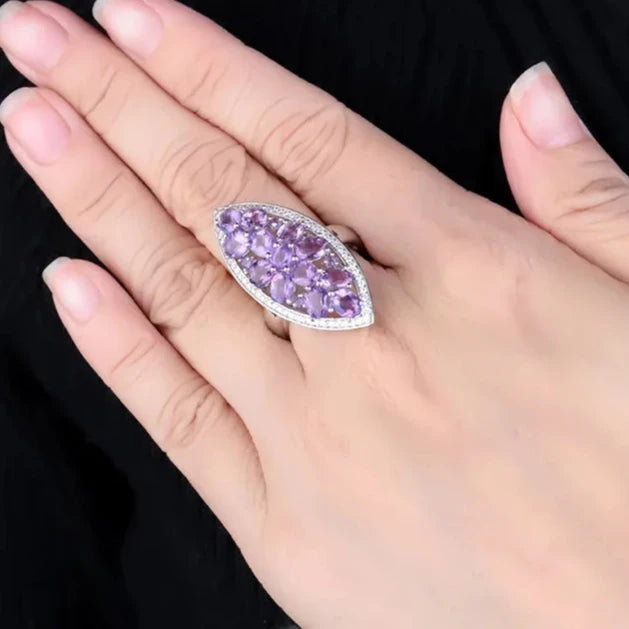 5.64Ct Amethyst Engagement Ring | 925 Sterling Silver | Choosen Jewelry