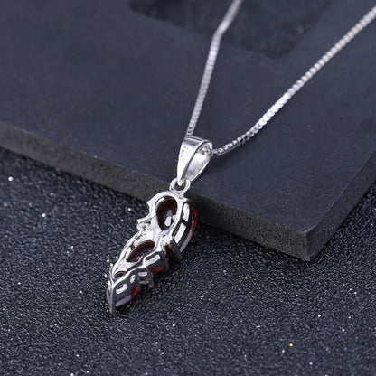 2.94Ct Garnet Pendant Necklace | Sterling Silver | Choosen Jewelry