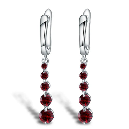 Elegant 2.67Ct Natural Red Garnet Drop Earrings | 925 Sterling Silver | Choosen Jewelry