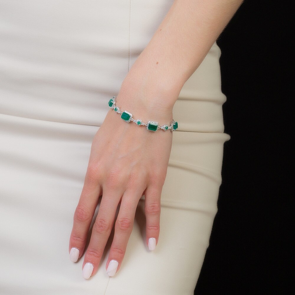 Green Agate Chain Bracelet