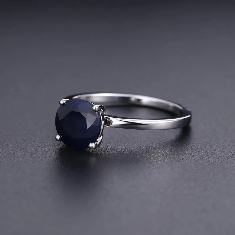 Elegant 2.57ct Natural Blue Sapphire Sterling Silver Ring by Choosen Jewelry