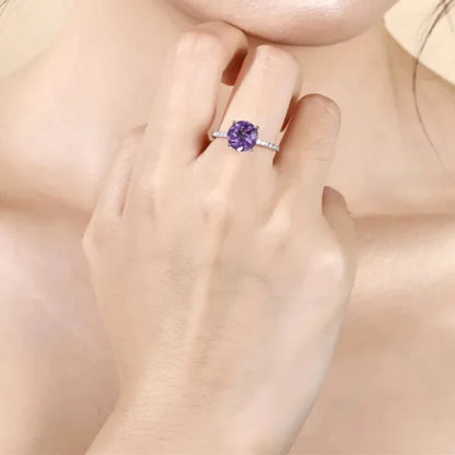 Vintage 2.66Ct Amethyst Wedding Ring | Sterling Silver | Choosen Jewelry