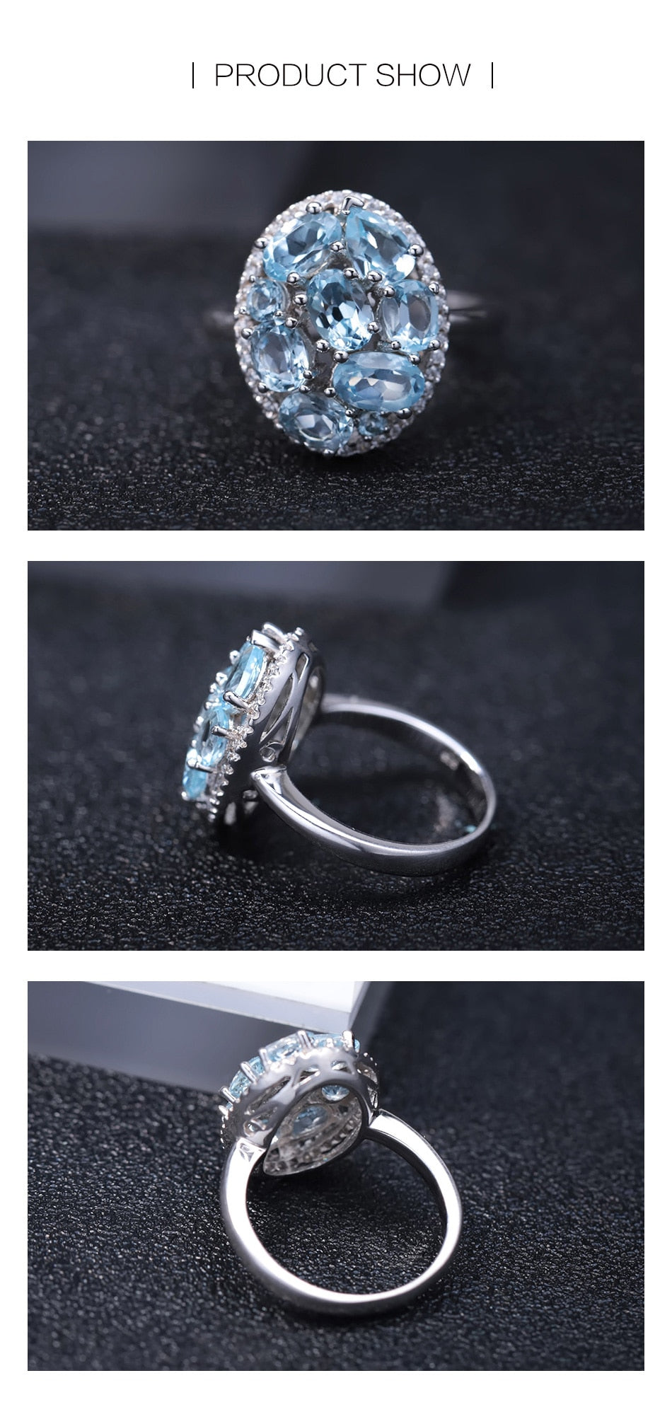 Silver gemstone rings